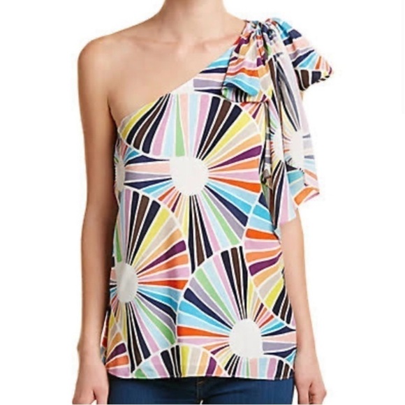 ⭐️TRINA TURK 100% Ezmerelda Silk One Shoulder Top - Picture 1 of 5